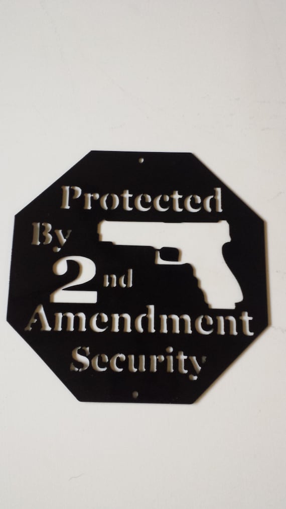 CNC Plasma 2nd Amendment Auto Handgun Metal Sign