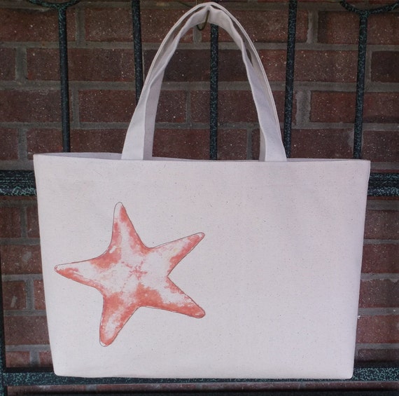 STARFISH BEACH Tote Bag, Beach Wedding Tote, Beach Wedding Welcome Bag