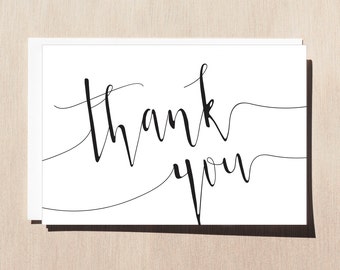 Foldable Free Printable Thank You Cards Black And White prntbl