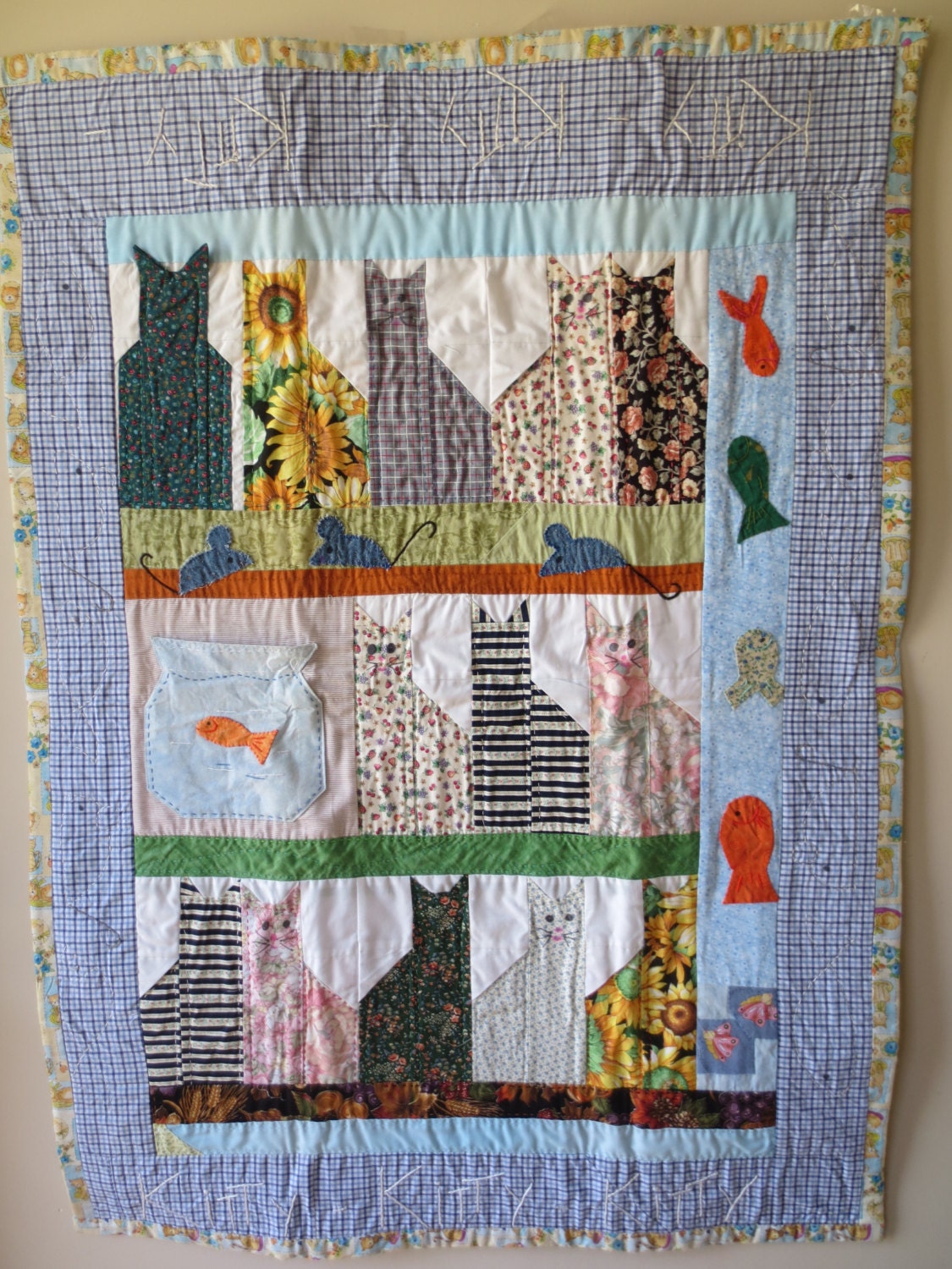 Quilt Handmade Cat Quilt Lap Quilt Baby Floor Quilt