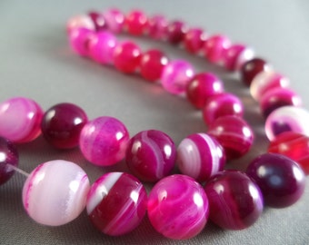 Multi Pink Agate Beads - 8mm - 14 1/2 Inch Strand