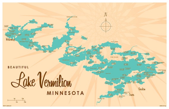 Lake Vermilion MN Map Print