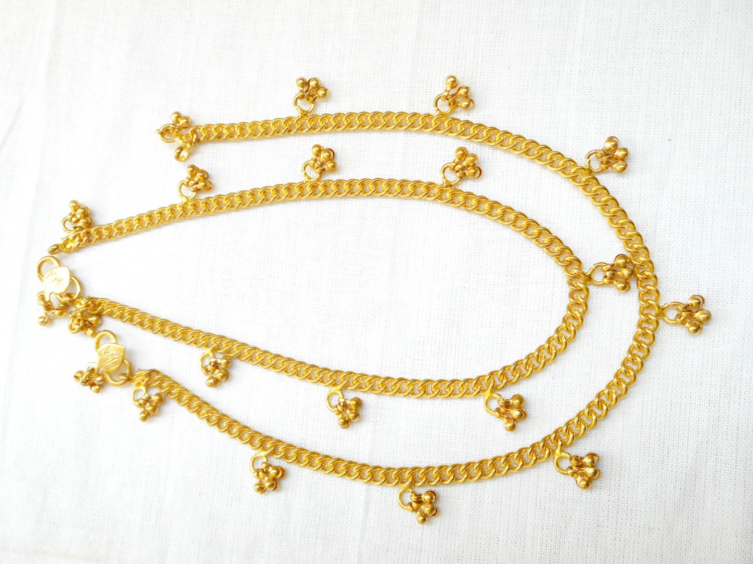 Gold Anklet Indian brass anklets Ankle Bracelet by IndiaTradition