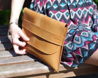 Elf Bread 4.2 - Clutch Bag / Purse / Black Leather / Genuine Leather / Handbag (Free Worldwide shipping)