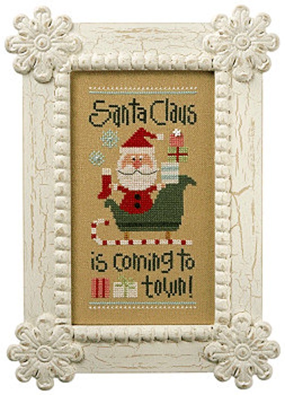 Lizzie Kate Cross Stitch Chart Coming To Town Santa 2011