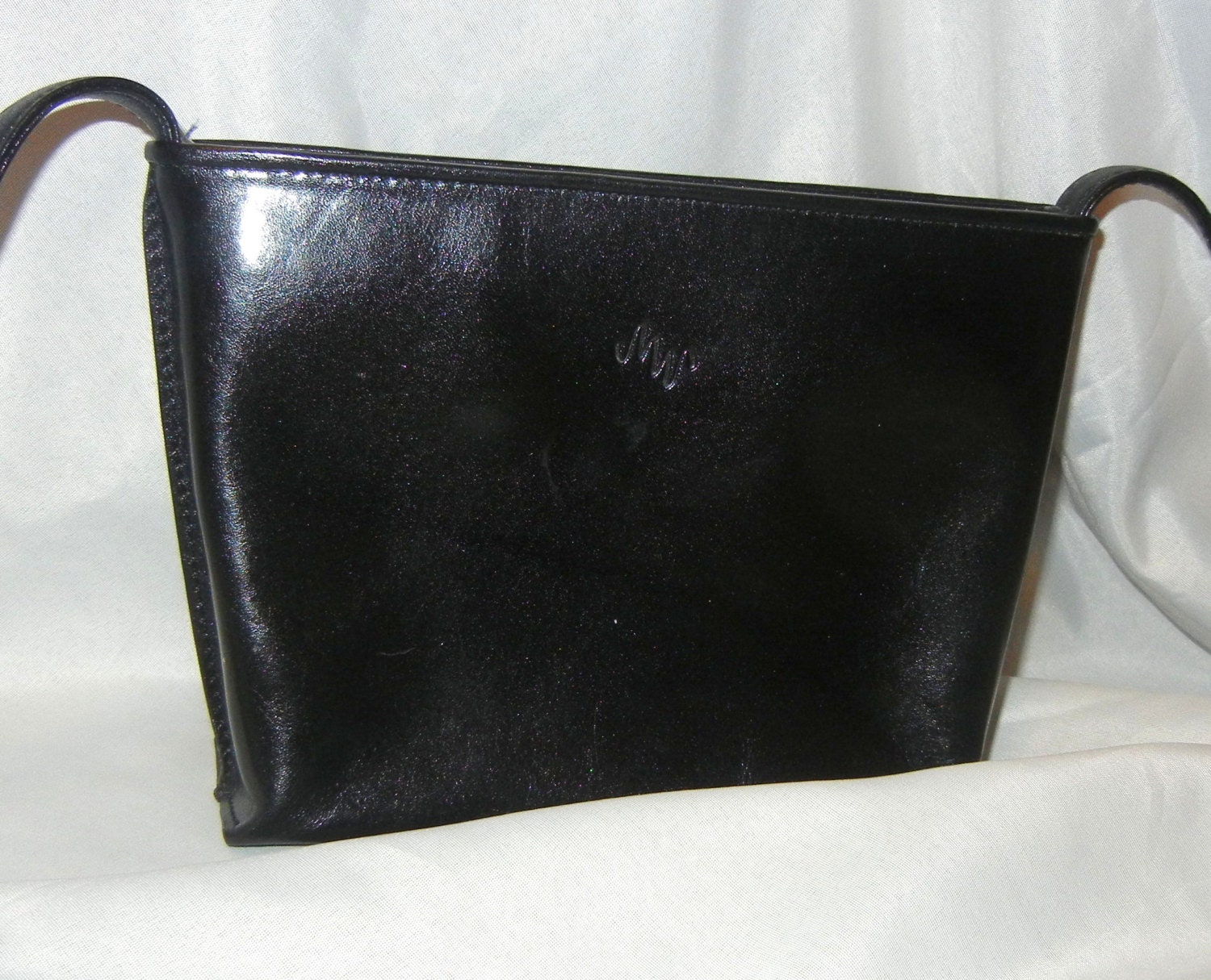 Vintage Monsac Original Black Handbag Shoulder Bag by SoftKubz