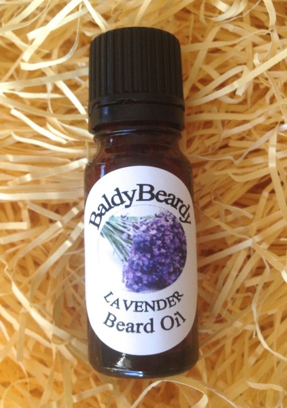 Lavender beard oil bottle. Beard conditioning moisturising