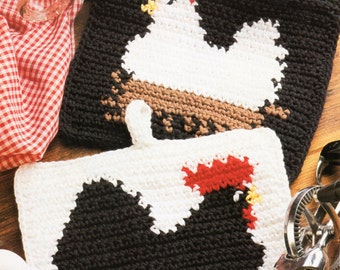 Chicken potholders | Etsy