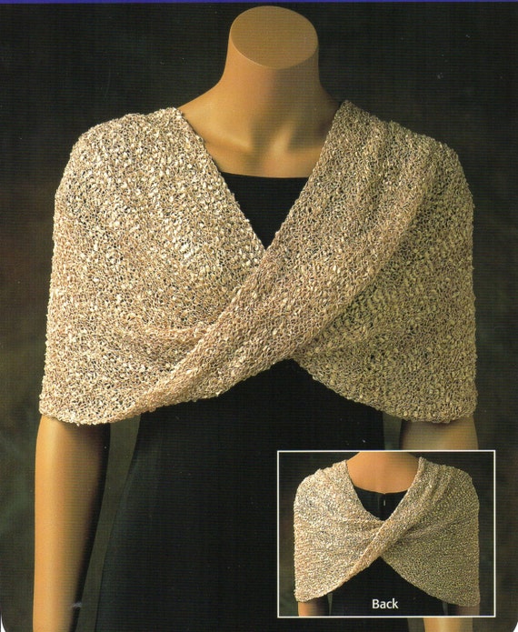 Mobius Shawl Poncho Knitting Pattern Womens Reversible Poncho