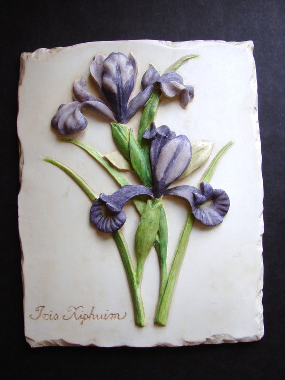 Vintage HenFeathers Botanical Wall Plaque by ForYourVintageStyle