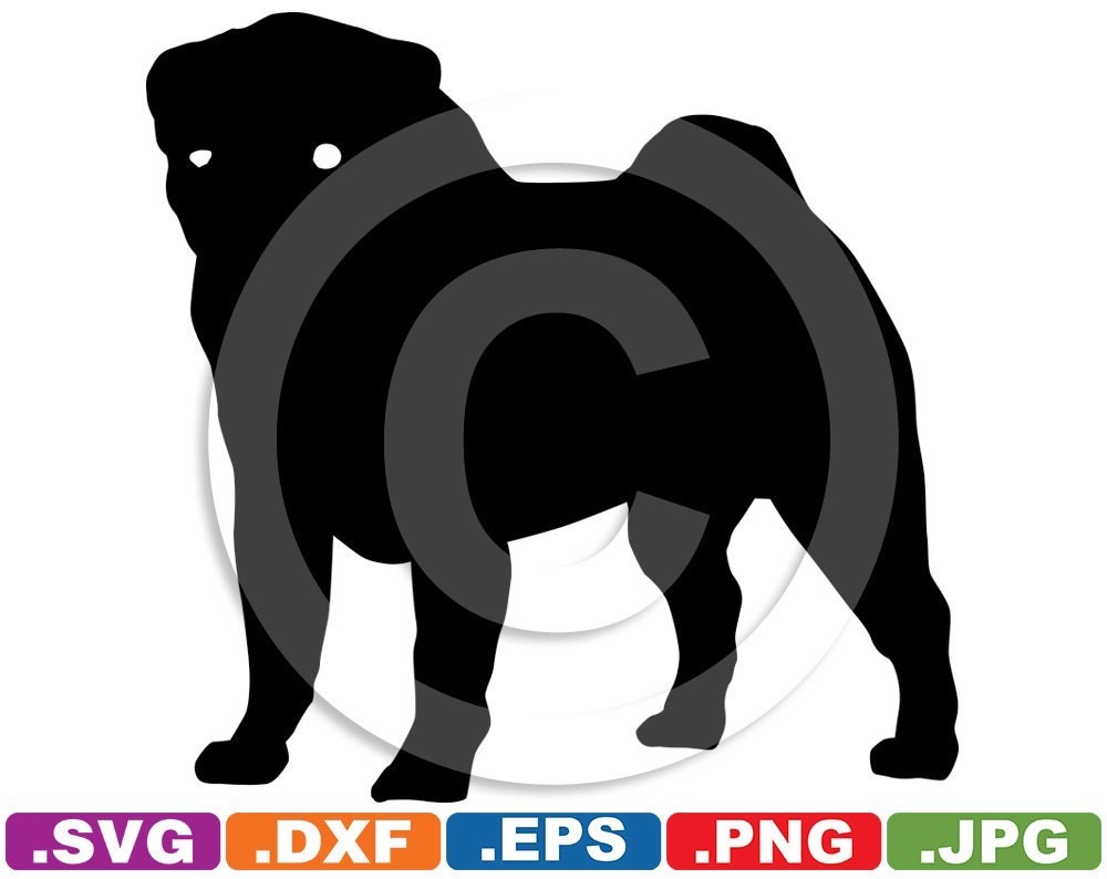 Download Pug Dog Image File svg & dxf cutting files for Cricut and