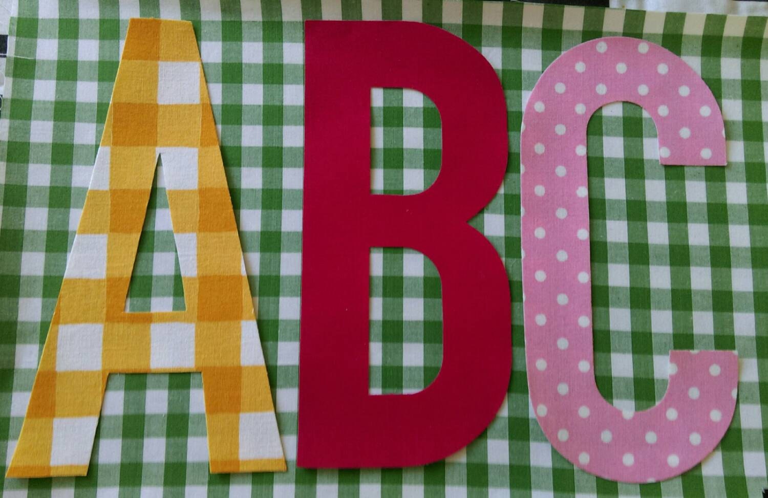 Enormous large applique fabric alphabet letters or numbers