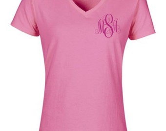 v neck monogram shirt