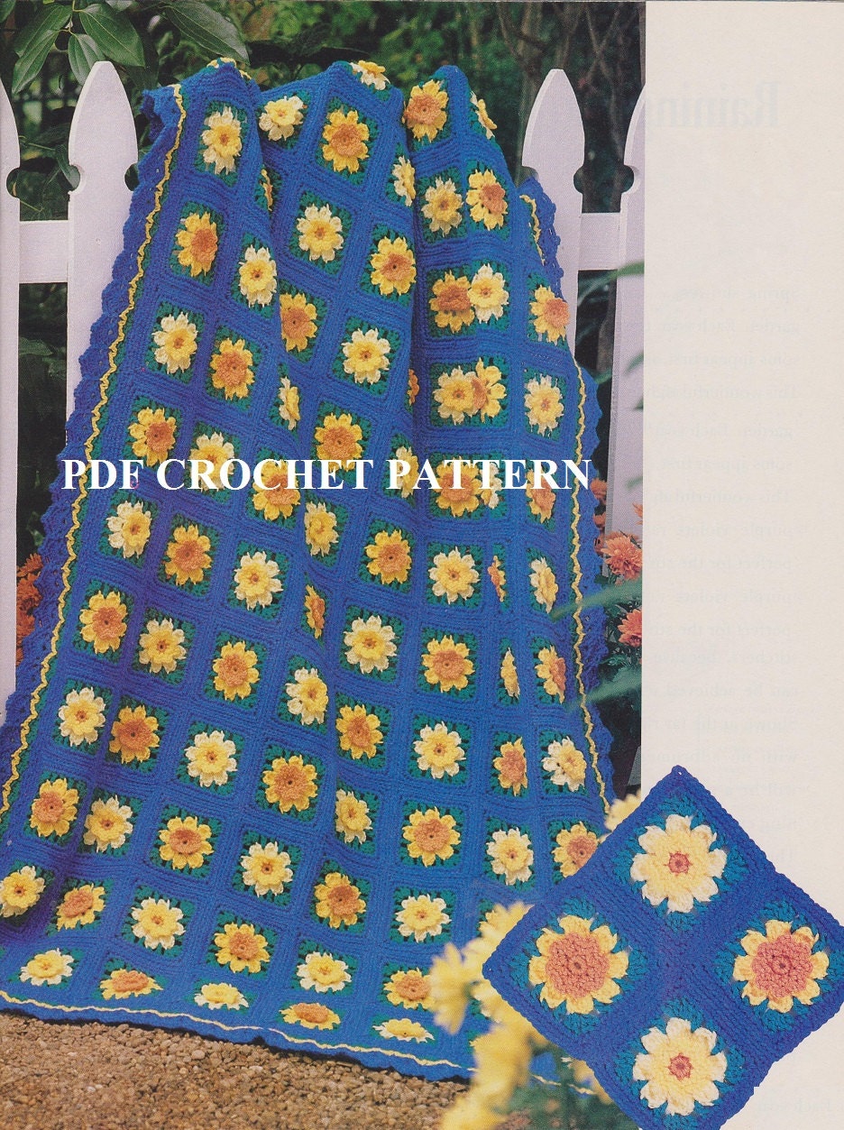 Crochet Daffodils & Narcissus Afghan Pattern #KC0858 ...