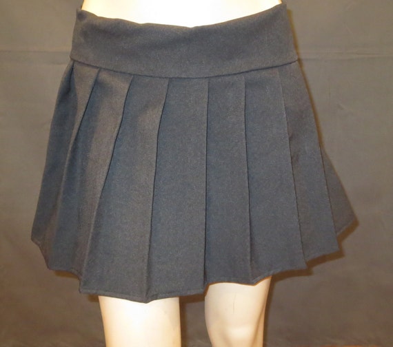 Gabardine Fabric Charcoal Gray Pleated SkirtSchool Girl Uniform Gray