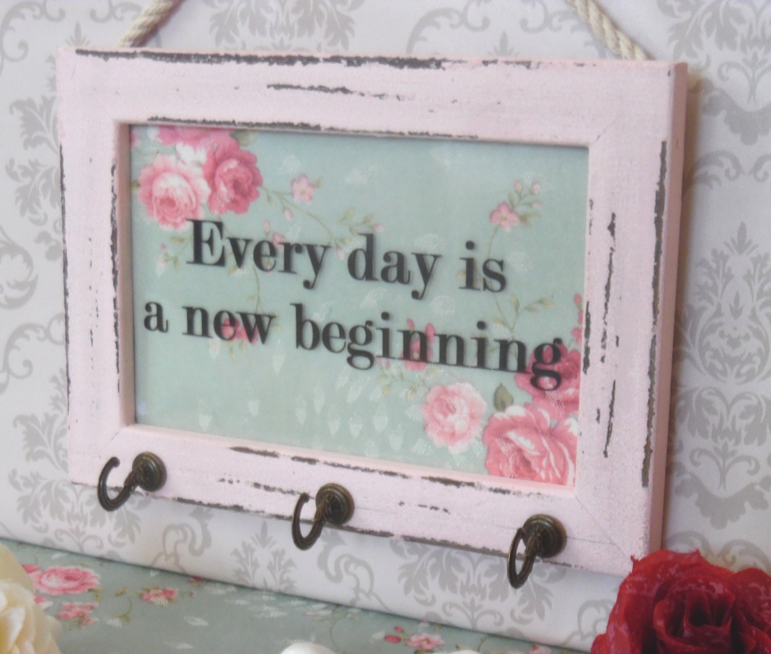 key holder with inspirational quote /housewarming by YALIHOMEDECOR