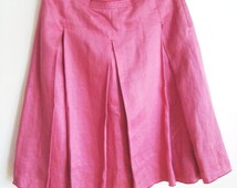 CD Pleated Long Skirt Beige Linen