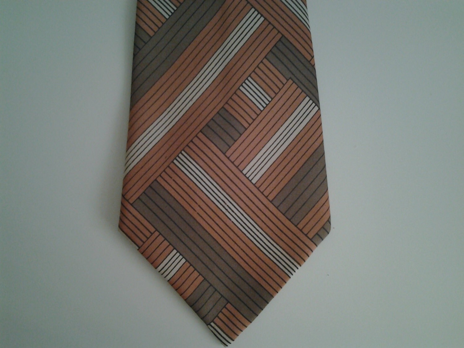 Mega wide tie! Shades of brown vintage necktie man gift men’s clothing ...