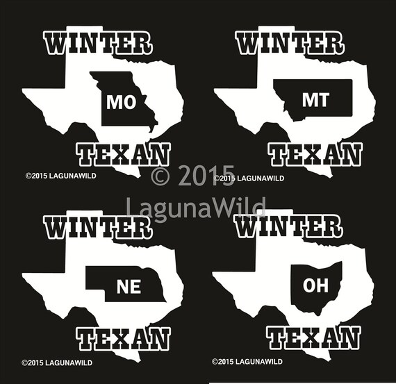WINTER TEXAN State Decal Sticker Free Shipping 7 by LagunaWild