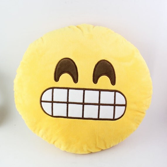 Items similar to Straight face emoji pillow;) on Etsy