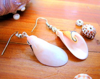 Spiral Seashell Earrings, Seashell Earrings, Seashell Jewelry, Beach Jewelry, Beach Earrings