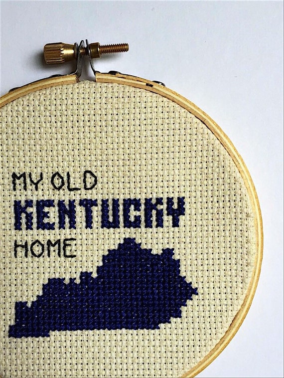 Items similar to My Old Kentucky Home, crossstitch, embroidery, home
