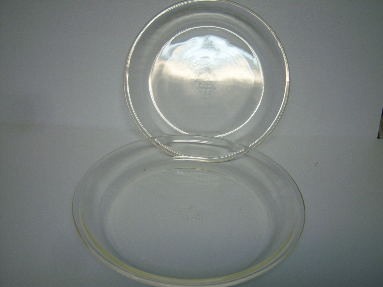 Fire King Clear Glass Pie Plates Two Sizes 9 and