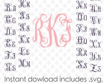 Popular Items For Vine Monogram Font On Etsy