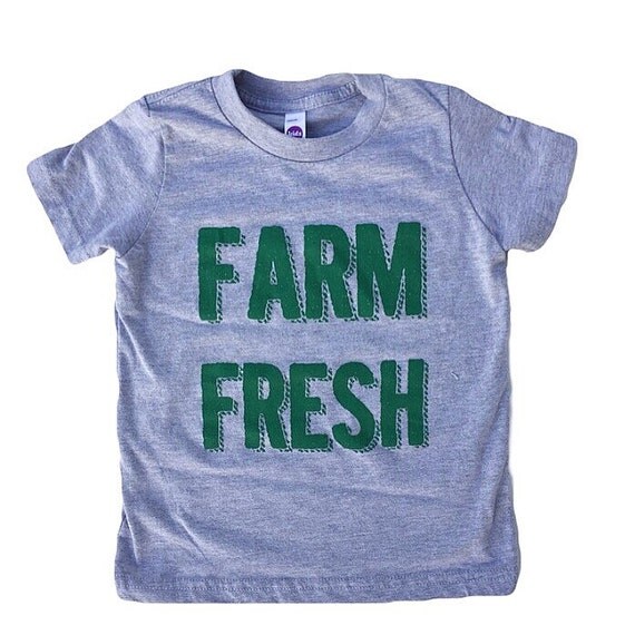 Farm Fresh Kids TShirt Grey by FarmFreshDenim on Etsy
