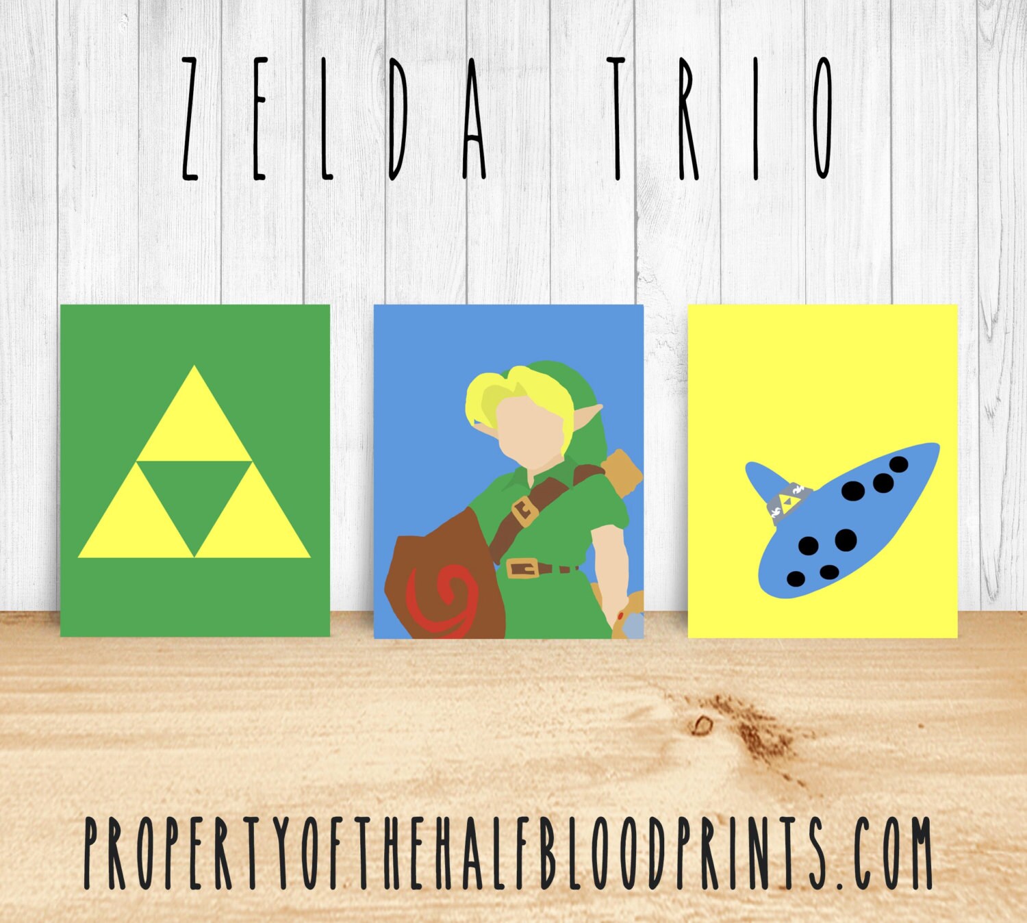 Zelda Wall Art Minimalist set of 3 by TheHalfBloodPrints