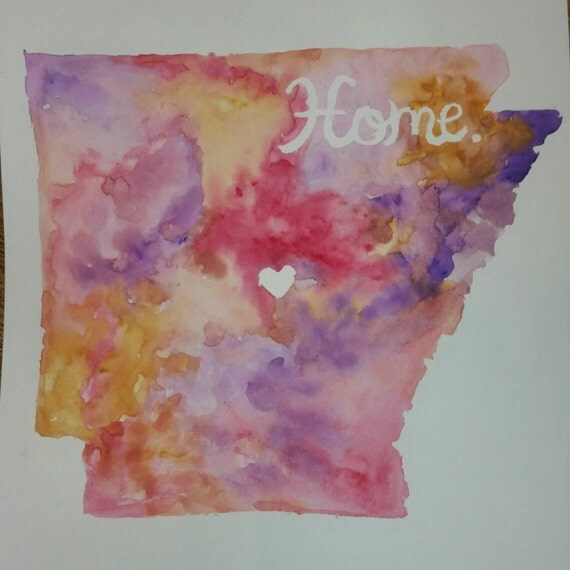 Items similar to 9x12 Arkansas Watercolor Painting on Card on Etsy