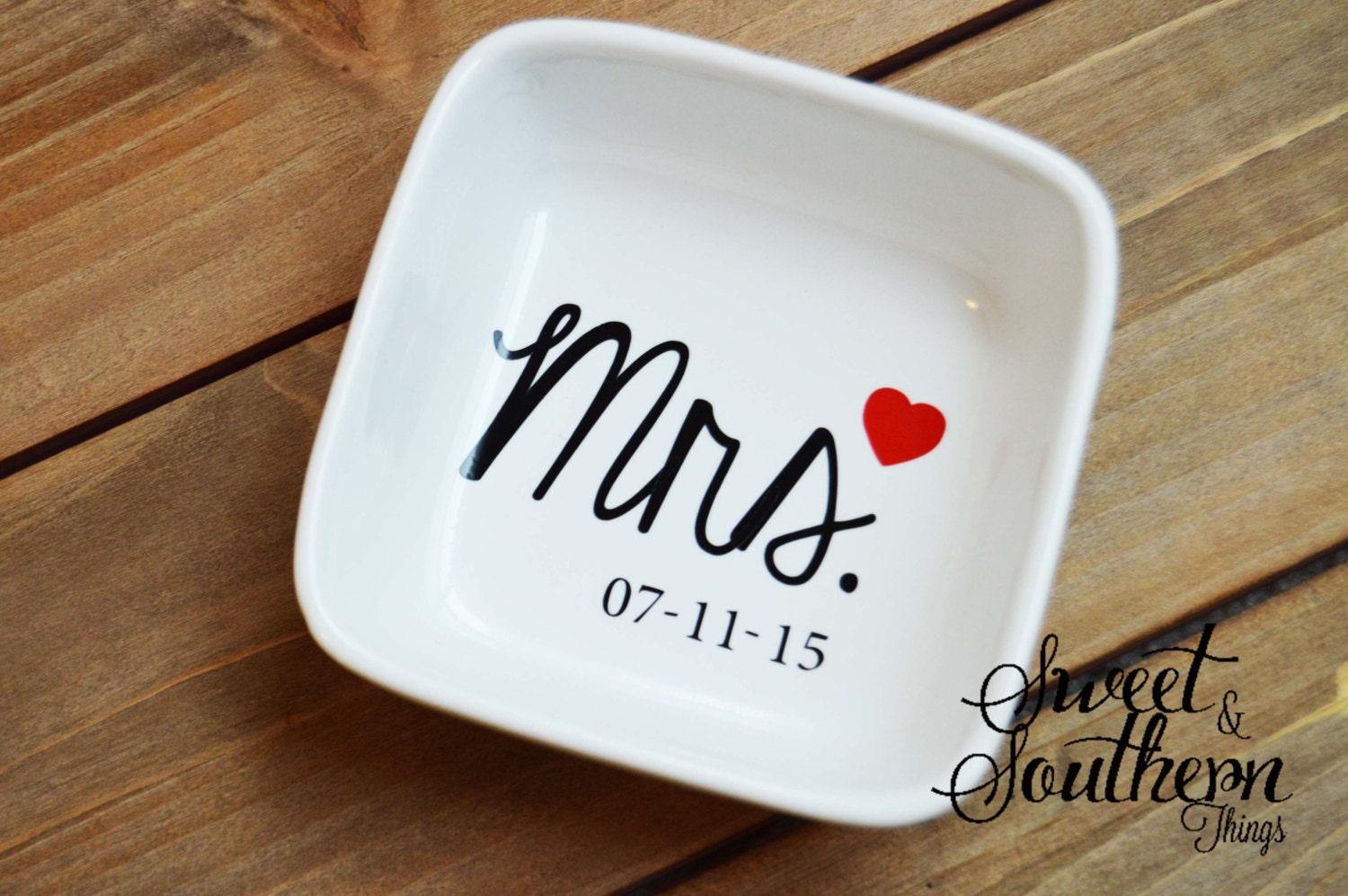 Mrs. Personalized Jewelry Ring Tray Dish by SweetSouthernThing