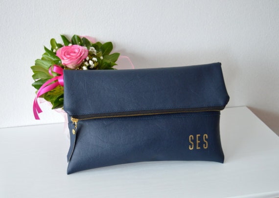 Navy Blue Personalized Clutch