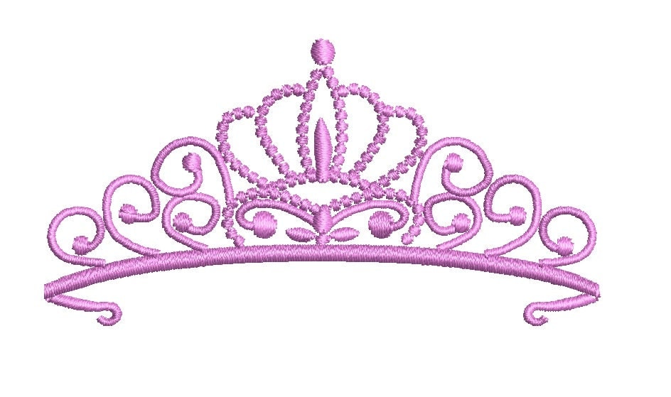 Princess Tiara Embroidery Design 3 sizes by JoanSewingStore