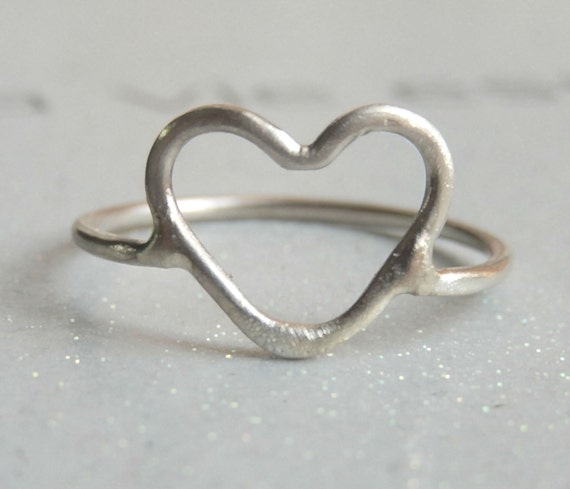 Sterling silver heart ring Sterling Heart by LarryJewelryShop