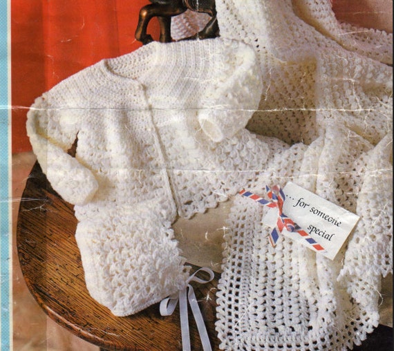 dress crochet jumper pattern layette Lace Pattern pram Dress Cardigan Pullover sweater cover jumper