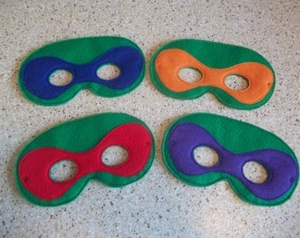 Machine Embroidered "Ninja Turtle" masks