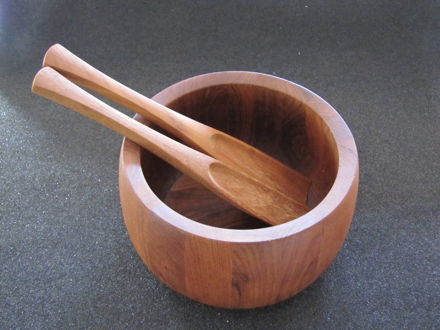 DANSK Teak Salad Serving Bowl Jens Quistgaard IHQ Danish Modern with