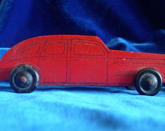 1940's Wooden Toy Car World War II Collectible Father's Day Gift!