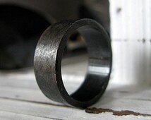 oxidized steel wedding rings