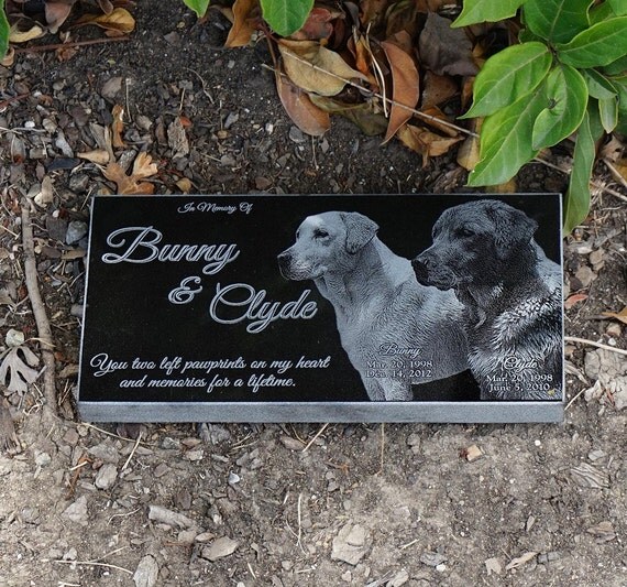 Laser Engraved Pet Memorial Granite Pet Marker by ArcLightLaser