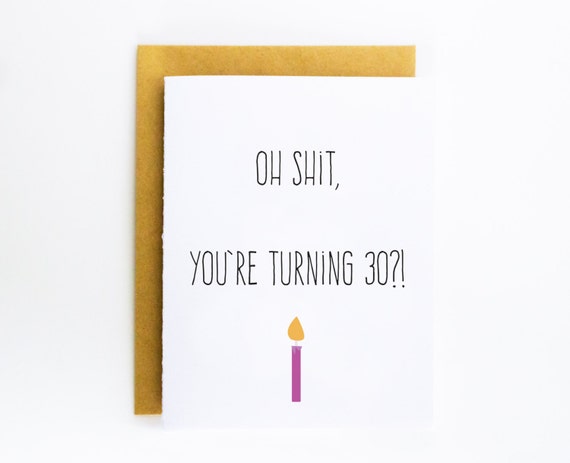 Funny Birthday Card You're Turning 30 by DevinlyDesign on Etsy