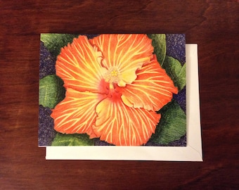 Hibiscus in Colored Pencil