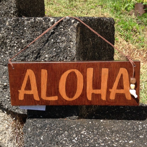 Stained Wood Aloha Signs by MakaiArtStudio on Etsy