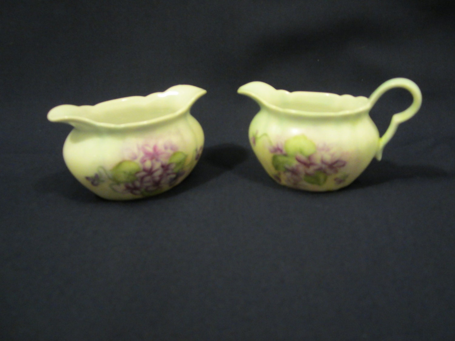 Vintage 1963 Small Creamer And Sugar Bowl Set Porcelain With Delicate