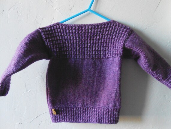 Hand Knit Baby Slash Knit Sweater Boat Neck by CountryBabybyAlex