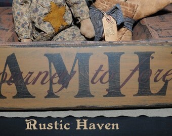 Family sign | Home decor | Wood sign | Wall sign | Wall Hanging | Primitive sign | Family A Journey to Forever Sign | 5.5" x 24"