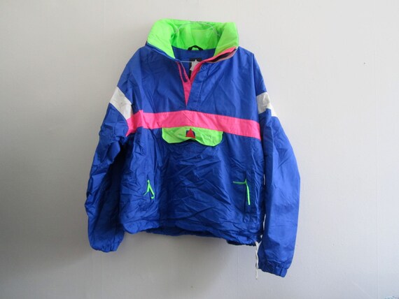 90's Neon Ski Clothing / Vintage Mens Ski Jacket / Vintage