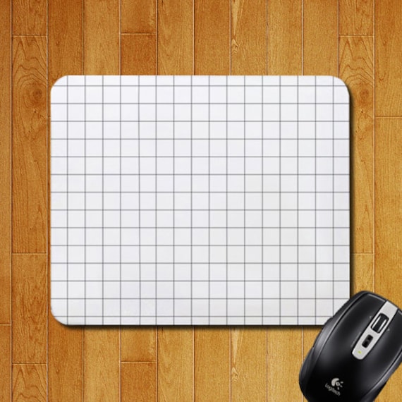 Blank White Grid Mouse Pad Polyester Fabric by MagicMousepads