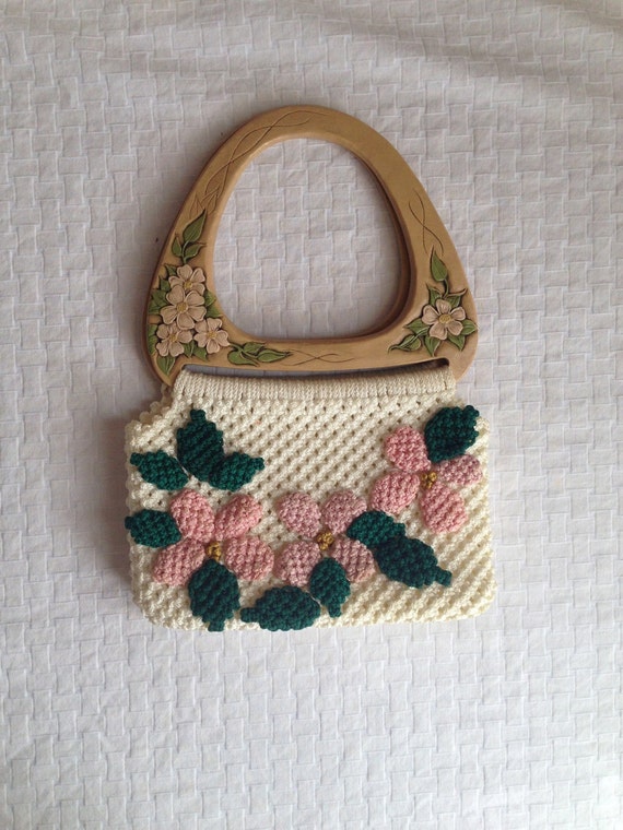 Vintage Macrame Bermuda Bag Retro crochet by ...